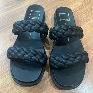 Dolce Vita Black Double Braided Sandals